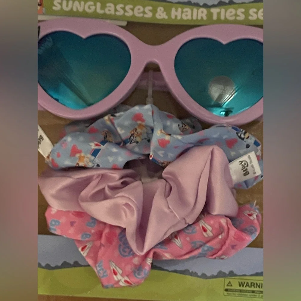 🔴‎ 3/$12 Sunglasses & Hair Ties Set - Purple and Blue! NEW!